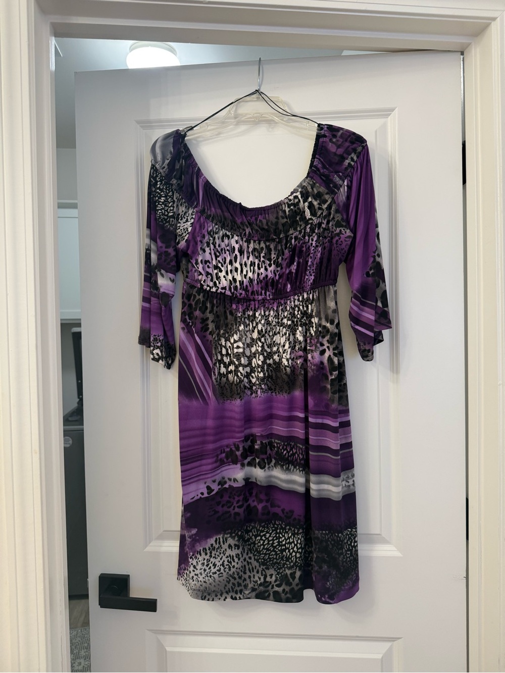 Blu Sage Purple Mixed Print Dress